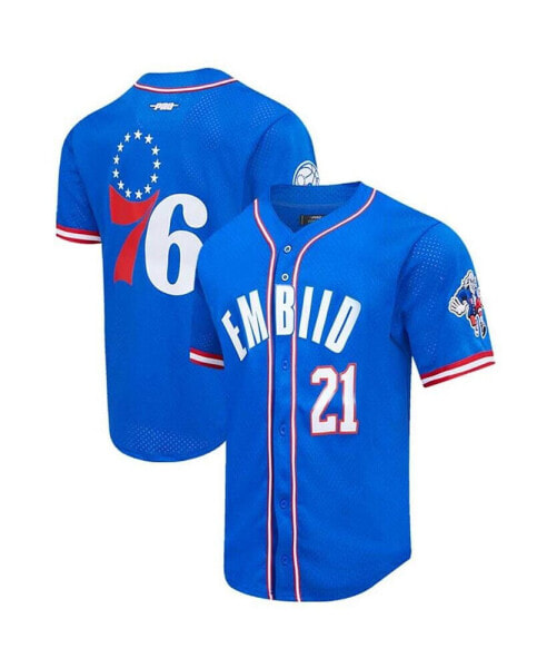 Men's Joel Embiid Royal Philadelphia 76ers Capsule Player Baseball Button-Up Shirt