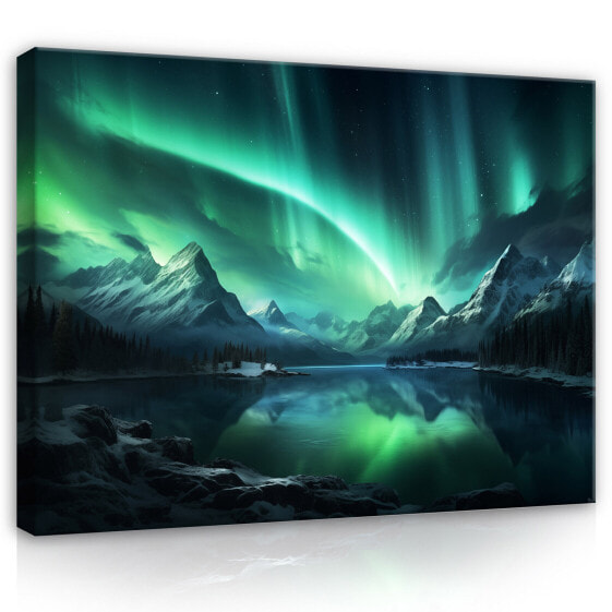 Leinwandbild Aurora borealis Landschaft