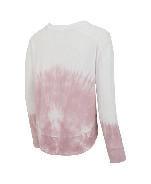 Women's Pink/White Carolina Hurricanes Orchard Tie-Dye Long Sleeve T-Shirt