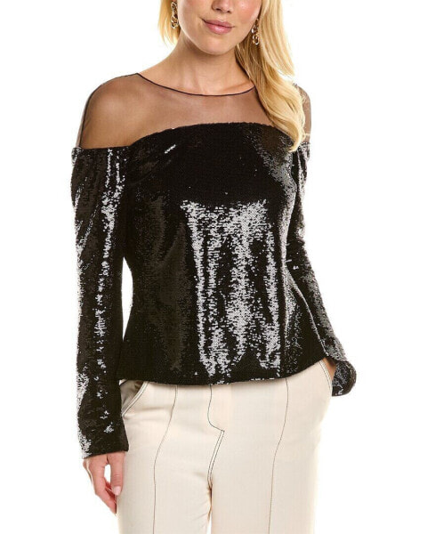 Carolina Herrera Sequin Blouse Women's Black 2