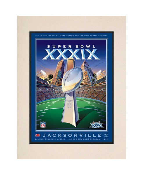 2005 Patriots vs Eagles 10.5" x 14" Matted Super Bowl XXXIX Program