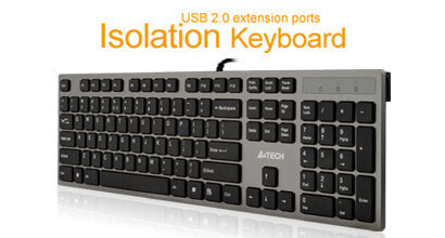 A4tech Клавиатура KV-300H Full-size (100%) Wired USB Grey