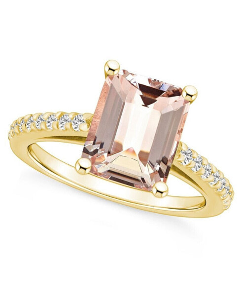 Morganite (3 ct. t.w.) and Diamond (1/4 ct. t.w.) Ring in 14K Rose Gold