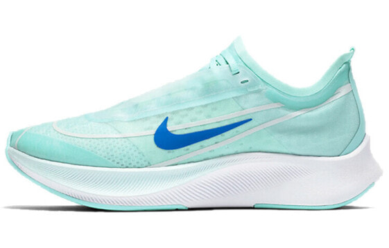Кроссовки женские Nike Zoom Fly 3, легкие, беговые, низкие, цвет - светло-синий (AT8241-300)