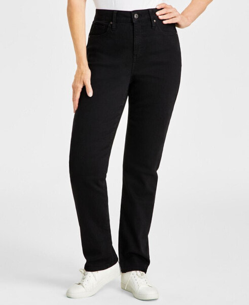 Petite High-Rise Natural Straight-Leg Jeans, Petite & Petite Short, Created for Macy's