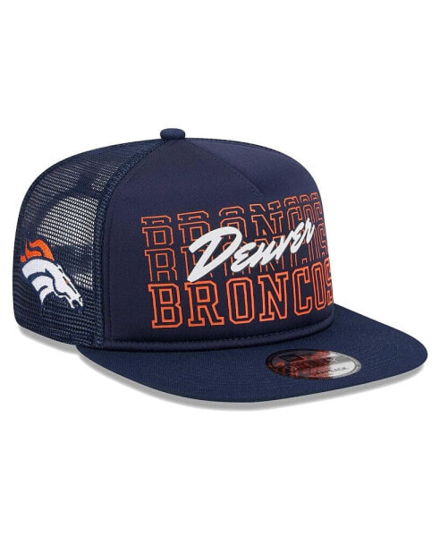 Men's Navy Denver Broncos Instant Replay 9FIFTY Snapback Hat