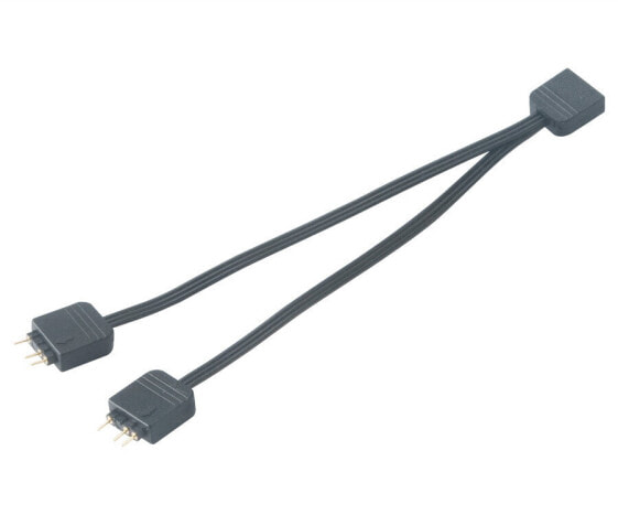 Akasa AK-CBLD08-12BK - 0.12 m - Addressable RGB LED splitter cable - 1x3-pin / 2x3-pin - Male/Female - Black