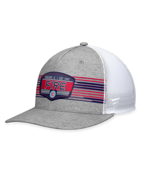 Branded Men's Steel Chicago Fire Stroke Trucker Snapback Hat