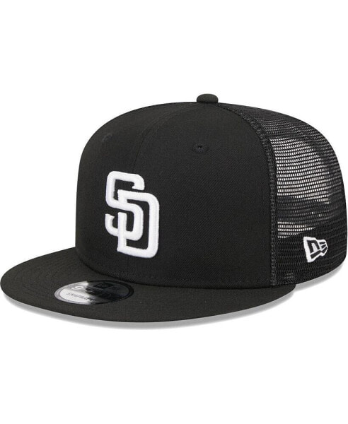 Men's Black San Diego Padres Trucker 9FIFTY Snapback Hat