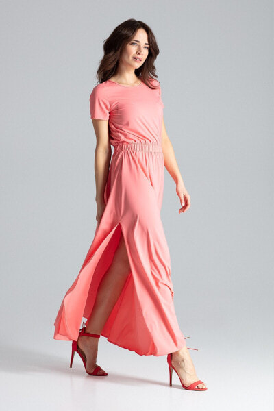 Платье длинное без застежки Lenitif Sukienka L042 Koral