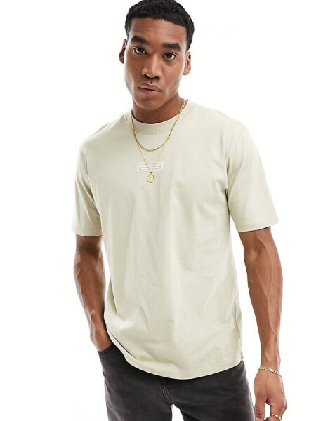 Marshall Artist branded short sleeve t-shirt in beige