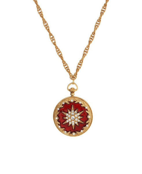 Enamel Star of Bethlehem Locket Necklace
