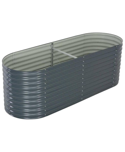 Garden Raised Bed 94.5"x31.5"x31.9" Galvanized Steel Gray