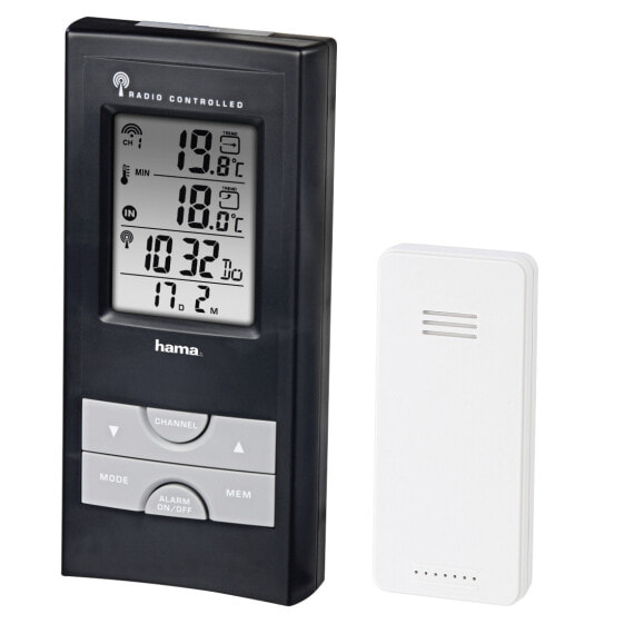 Hama EWS-165 - Black - Hygrometer - Thermometer - Hygrometer - 25 - 99% - 25 - 99% - -20 - 60 °C
