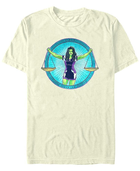 Men's She Hulk Super Human Law Division Badge Short Sleeve T-shirt