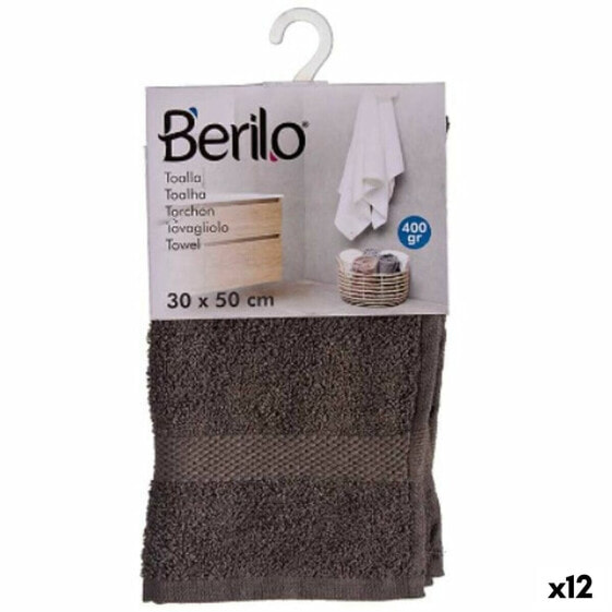 Банные полотенца серые Berilo 30 x 50 см (12 штук)