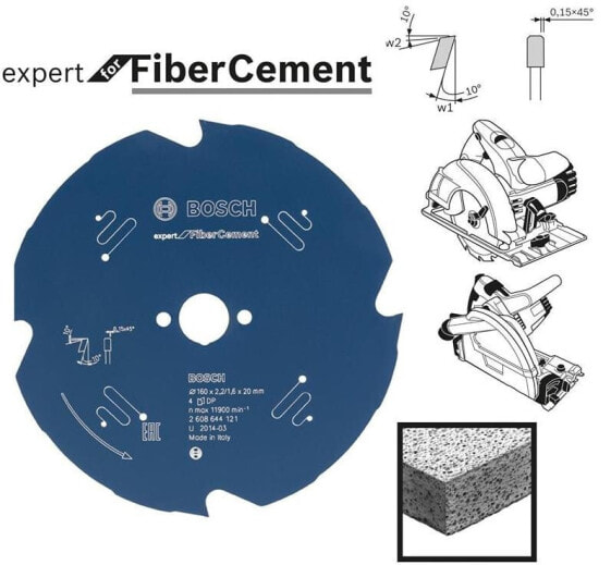 Циркулярная пила Bosch Fiber Cement Expert 190x30 мм, 4 зуба