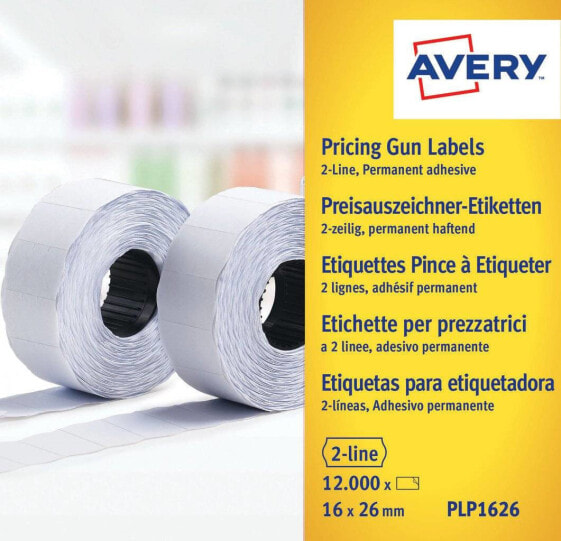 Avery Zweckform PLP1626 - White - Permanent - 26 x 16 mm - Paper - 12000 pc(s) - 10 pc(s)