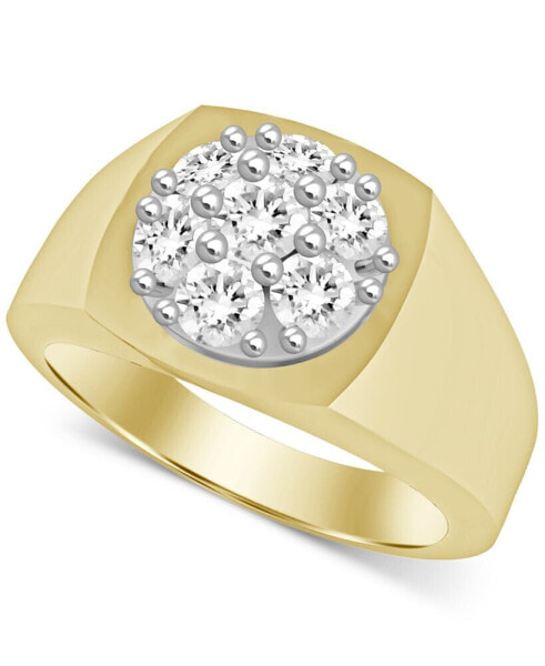 Men's Diamond Cluster Polished Ring (1 ct. t.w.) in 14k Gold