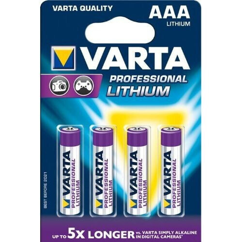 Одноразовые батарейки VARTA Professional Lithium AAA 4 шт. 1.5V 1100 mAh