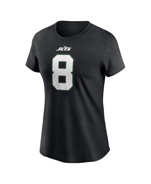 Women's Aaron Rodgers Black New York Jets Name Number T-Shirt