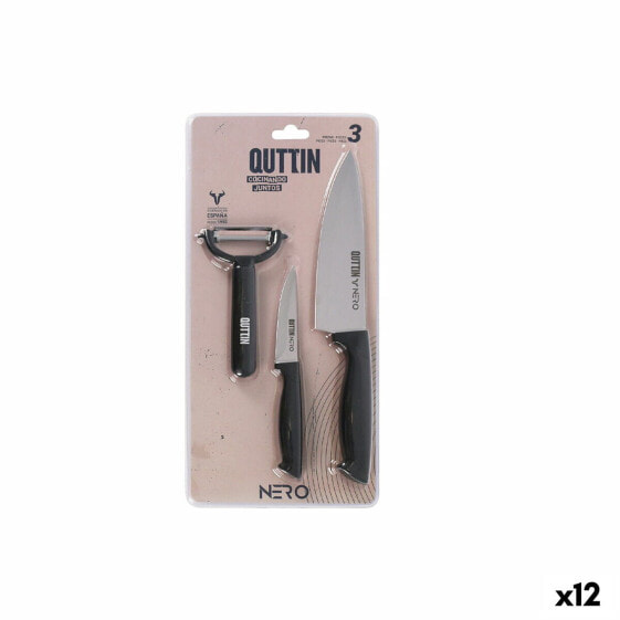 Кухонный набор из 3 предметов Quttin Nero Чёрный (12 штук)
