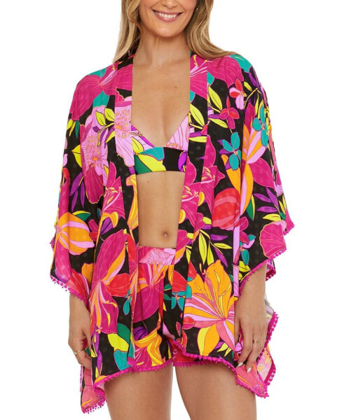 Women's Solar Floral Kimono Tunic Coverup, Created for Macy's