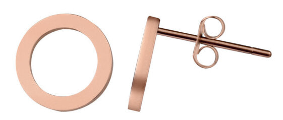 Simple Pink Gold Plated Earrings Rings