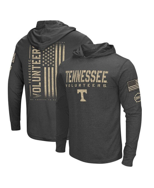 Men's Charcoal Distressed Tennessee Volunteers Team OHT Military-Inspired Appreciation Hoodie Long Sleeve T-shirt