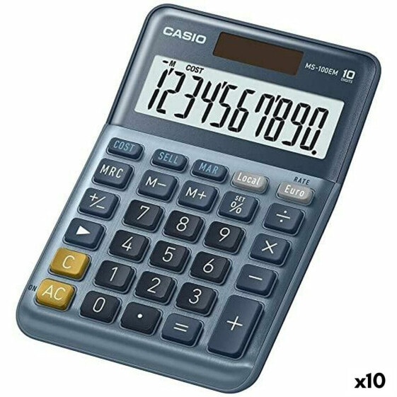 Калькулятор настольный CASIO MS-100EM Blue (10 штук)