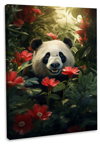 Leinwandbild Panda Flowers