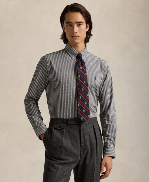 Men's Classic-Fit Gingham Stretch Poplin Shirt