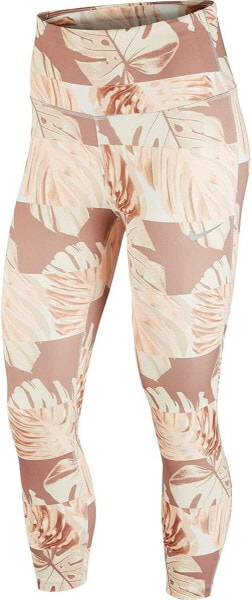 Nike 276494 Women's Dri-fit Printed Cropped Leggings Palm, Size Medium