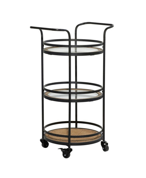 Wood Industrial Bar Cart