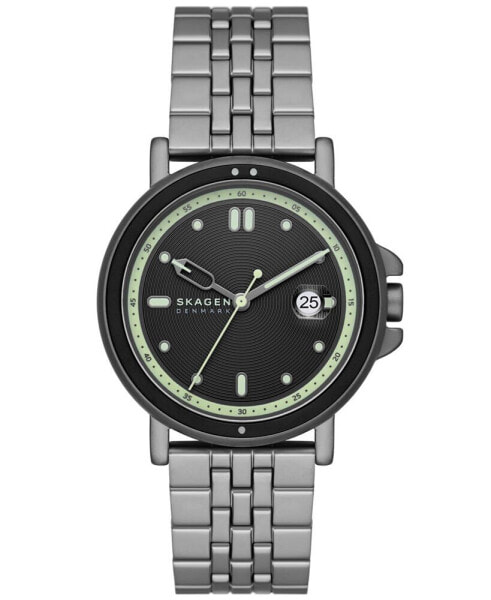 Men's Signatur Sport Three Hand Date Gray Stainless Steel Watch 40mm