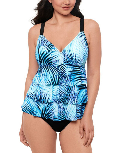 Women's Leaf It Alone Tiered Fauxkini One-Piece Swimsuit, Created for Macy's