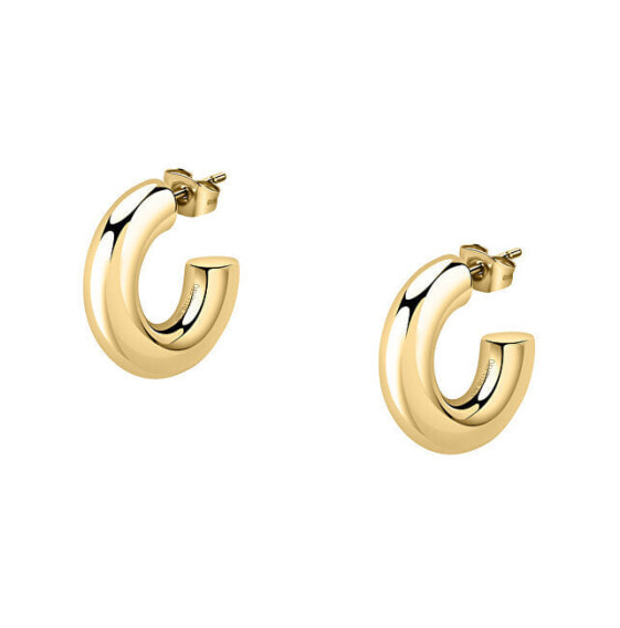 Minimalist gold-plated earrings circles Creole SAUP12