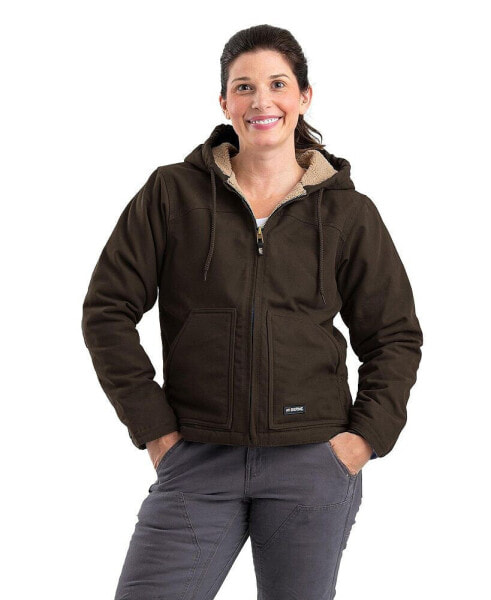 Plus Size Lined Softstone Duck Hooded Jacket