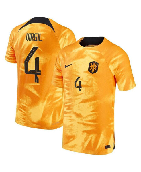 Men's Virgil Van Dijk Orange Netherlands National Team 2022/23 Home Vapor Match Authentic Player Jersey