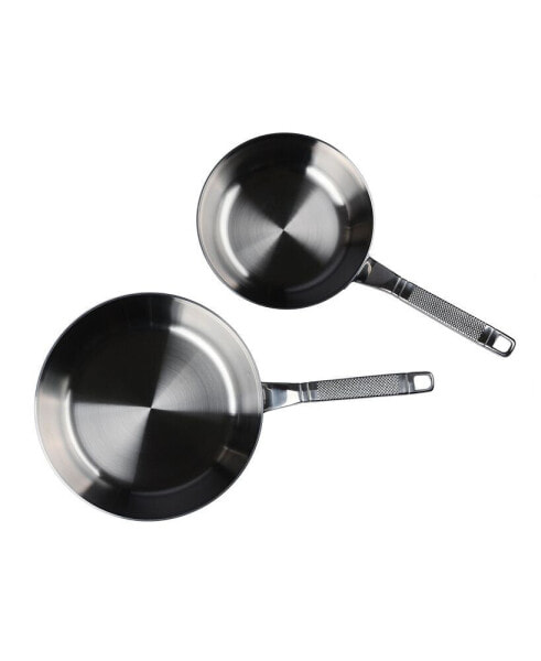 Voyage Series Tri-Ply Stainless Steel 2-Pc. Fry Pan Set