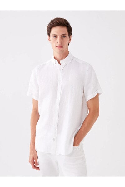 Рубашка мужская LC WAIKIKI "Regular Fit" из льна с короткими рукавами