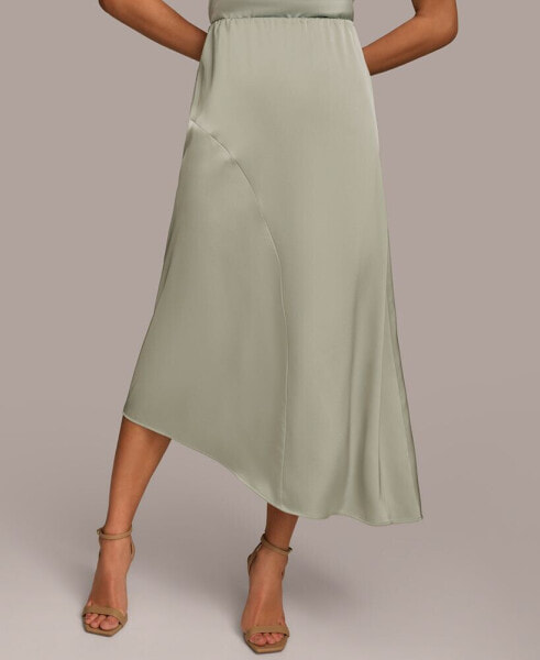 Юбка сатиновая асимметричная DKNY Donna Karan для женщин