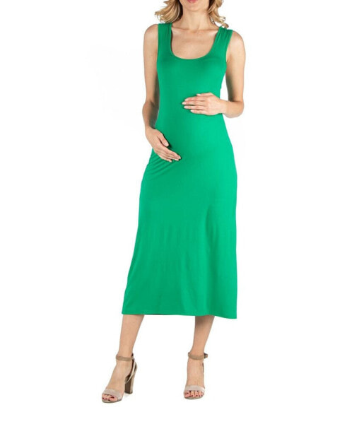 Scoop Neck Maternity Maxi Dress with Racerback Detail