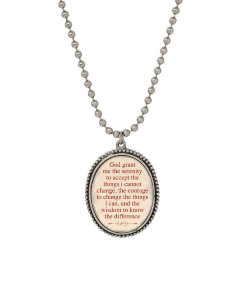 2028 symbols of Faith God Grant me the Serenity Oval Pendant Necklace