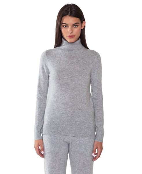 Women's 100% Pure Cashmere Long Sleeve Turtleneck Pullover Sweater