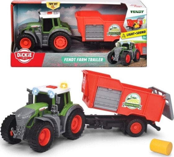 Dickie Traktor Fendt z przyczepą 26cm FARM DICKIE