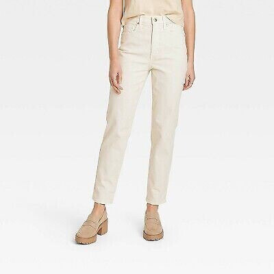 Women's High-Rise 90's Slim Straight Jeans - Universal Thread White 10 Short