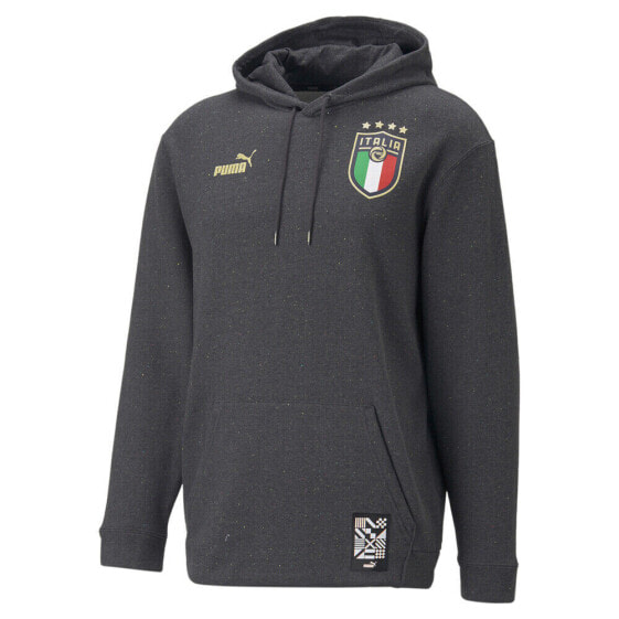 Puma Italy Ftblculture Pullover Hoodie Mens Grey Casual Athletic Outerwear 76713