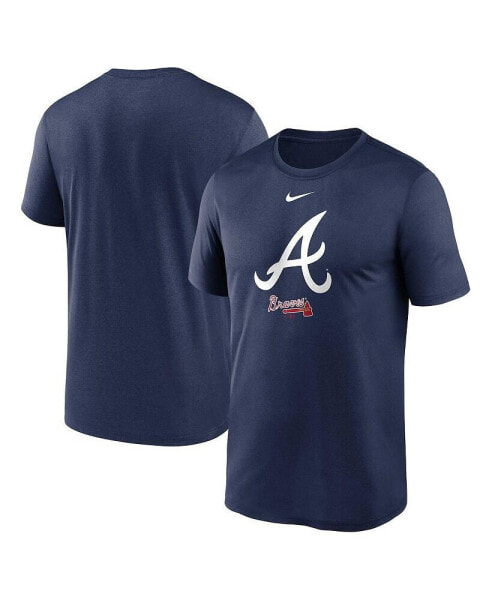 Men's Navy Atlanta Braves Team Arched Lockup Legend Performance T-shirt