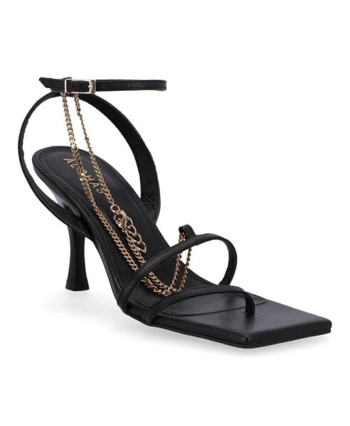 Women's Straps Chain Leather Sandals